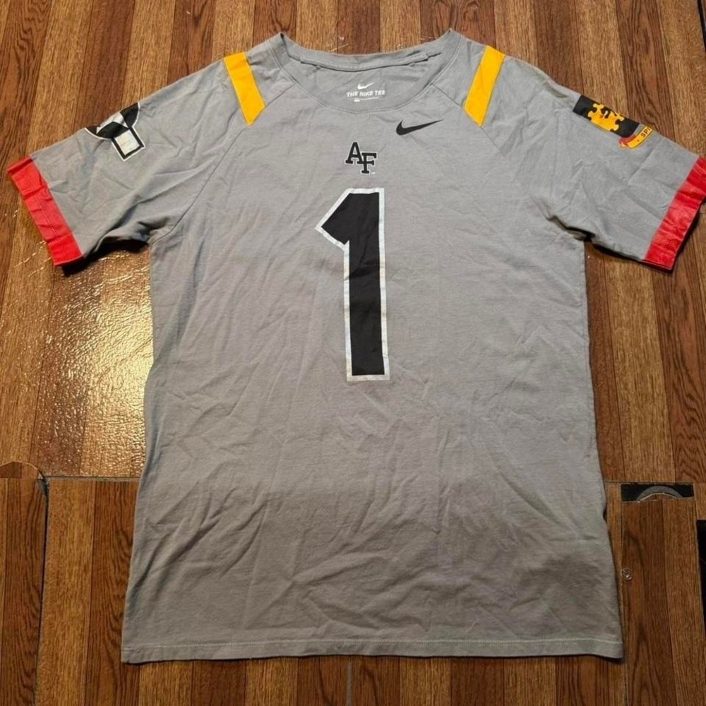 Nike Grey Anthracite Air Force Falcons Spit Fire Jersey Shirt Small